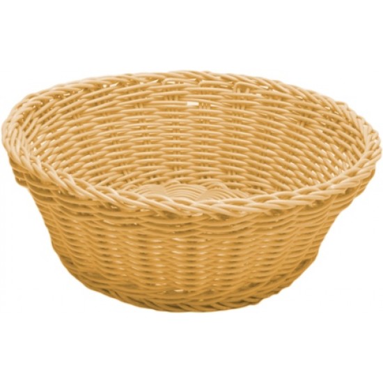 ΨΩΜΙΕΡΑ ΣΤΡΟΓΓΥΛΗ RATTAN ΜΠΕΖ Φ22Χ8cm