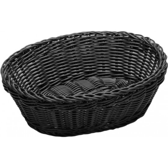 ΨΩΜΙΕΡΑ ΟΒΑΛ RATTAN ΜΑΥΡΗ 23Χ17Χ8cm